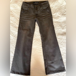 Kasuna‎ “Catchjoy” Size 29 Gray Wash Embellished Jeans Wide Leg